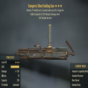 Vampire's Explode 90RW Gatling Gun 3 Stars Level 50 PC